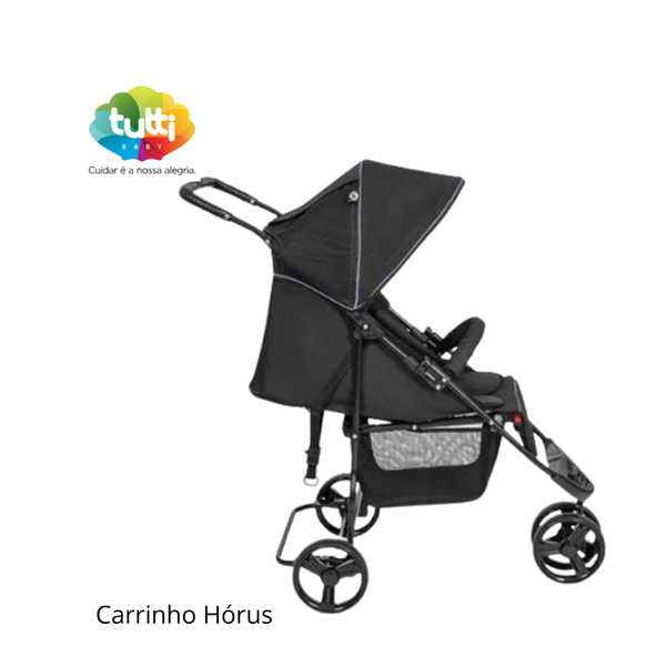 04 carrinho horus tutty baby 3 rodas berco preto e cinza 0 15kg